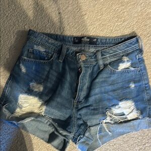 Hollister Blue Distressed Jean Shorts